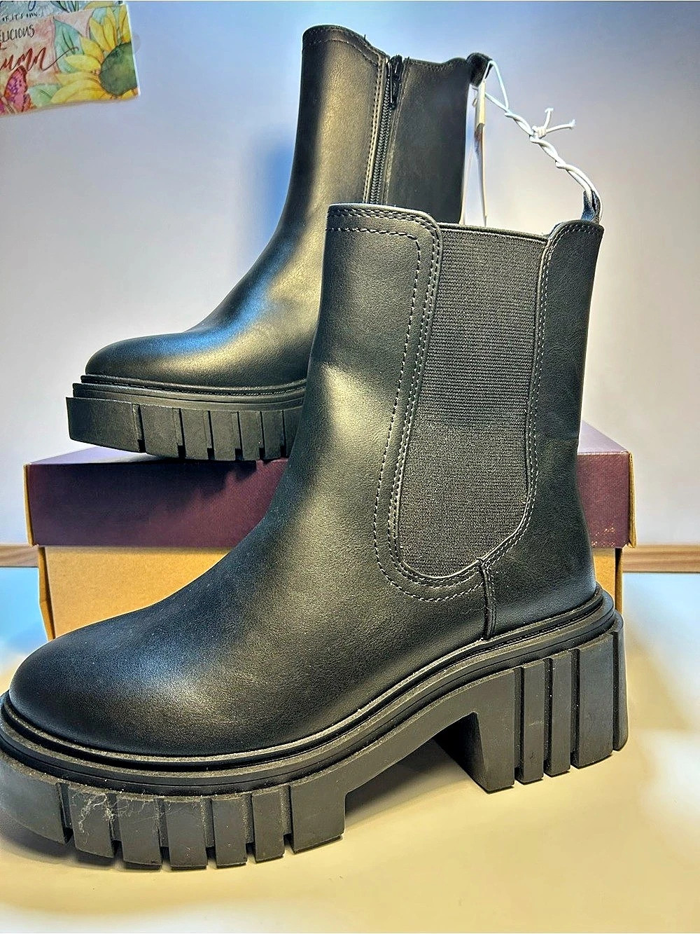 Wild Fable Platform Booties, Women's Black/Sterling US 8.5